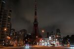 Tokyo Tower unlit after the government turned off its lights to conserve energy on March 22.