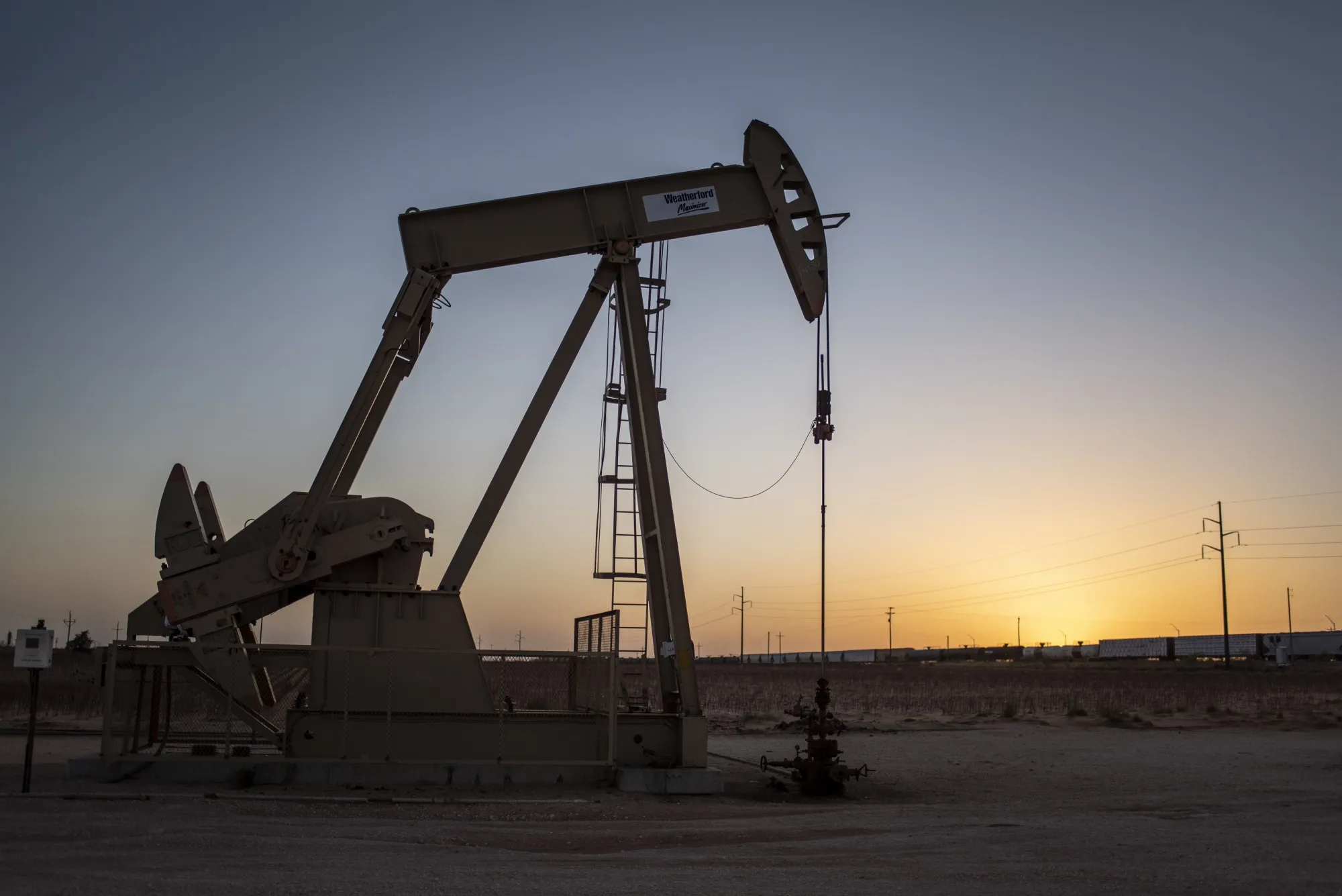An oil pump jack in Midland, Texas.