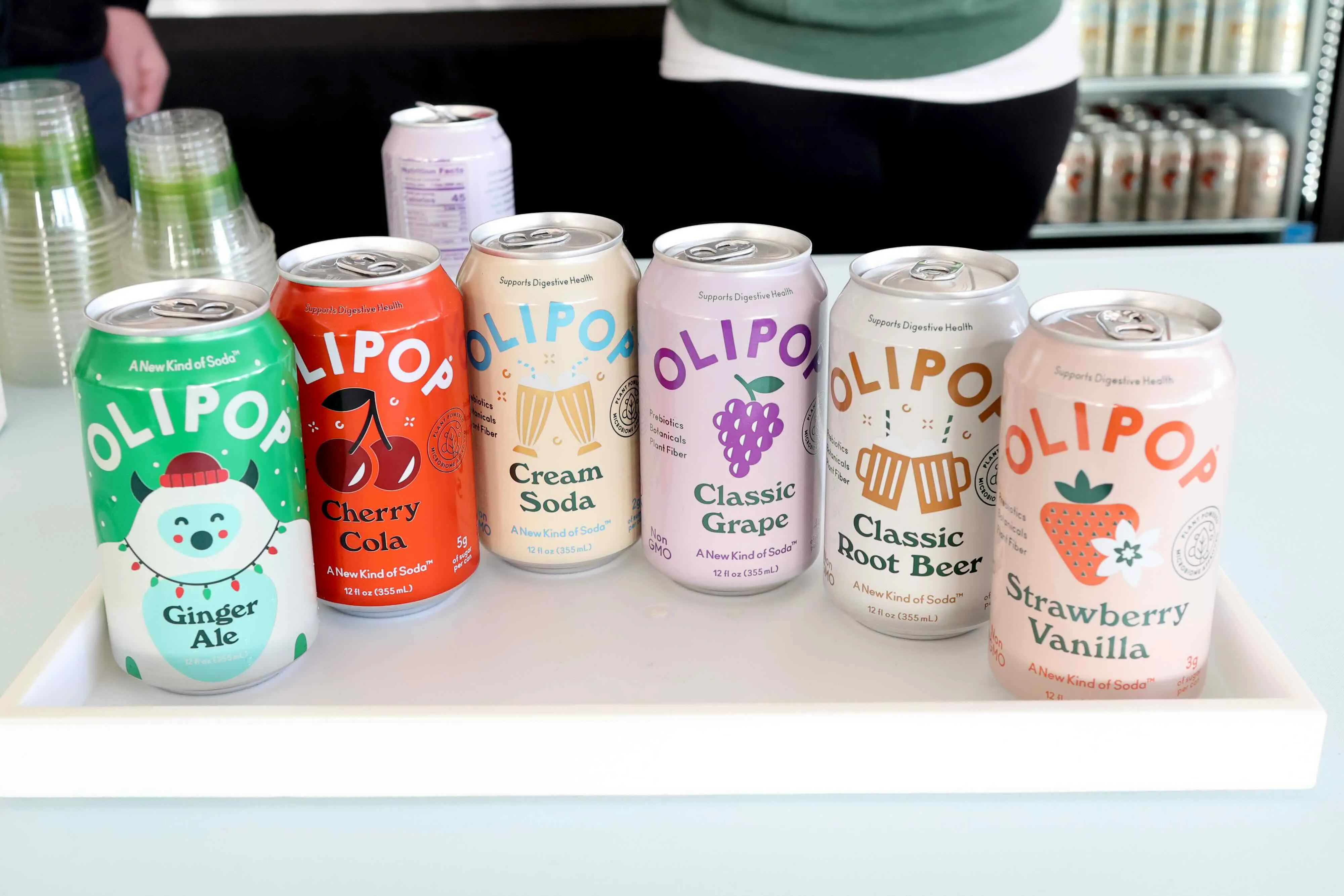 Cans of Olipop during the Food Network New York City Wine & Food Festival.