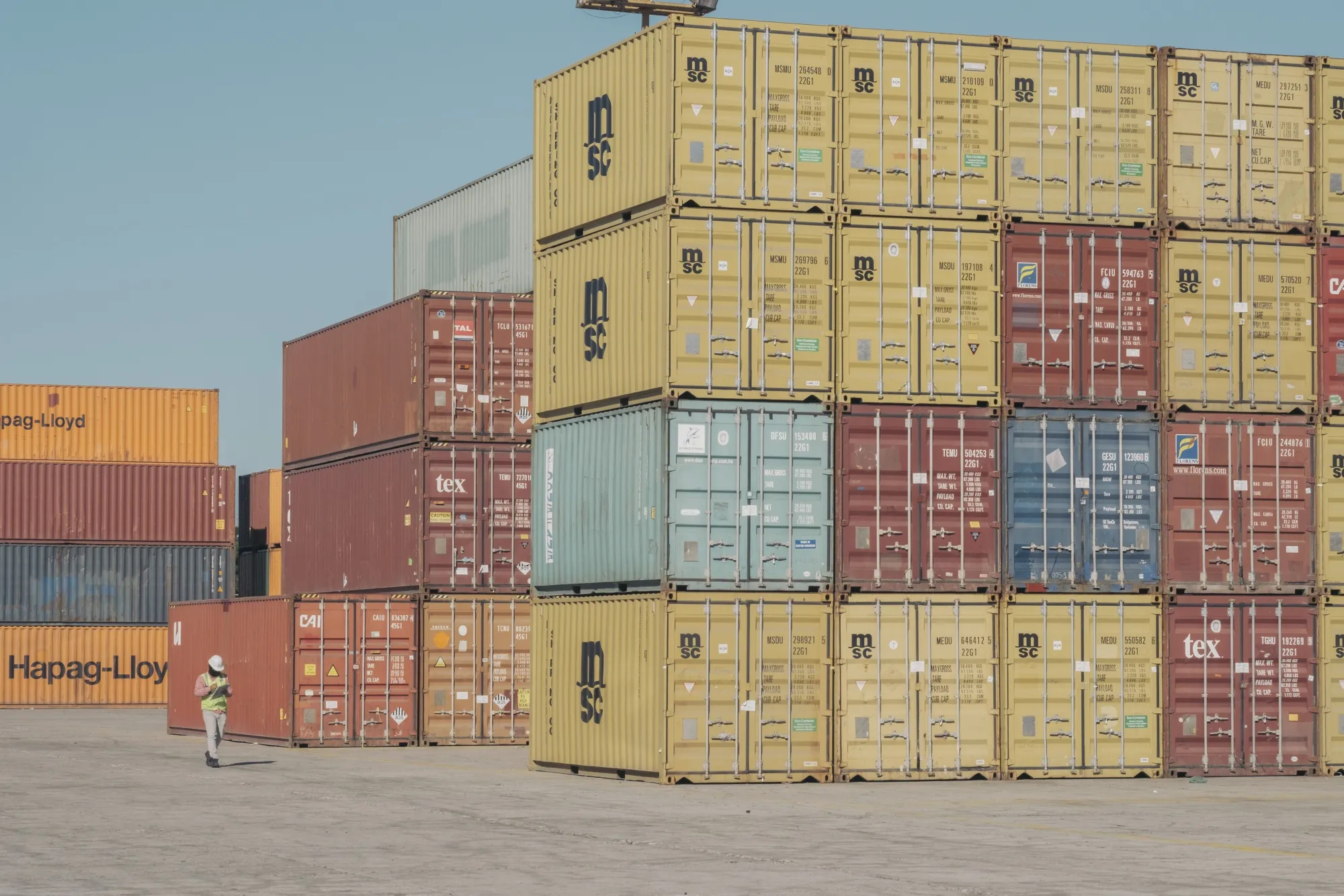Shipping containers at the Port of Mazatlan in&nbsp;Sinaloa state, Mexico.