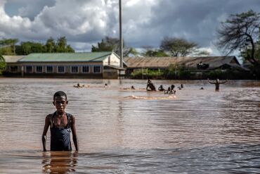 Floodwaters in Garissa, Kenya in 2023.