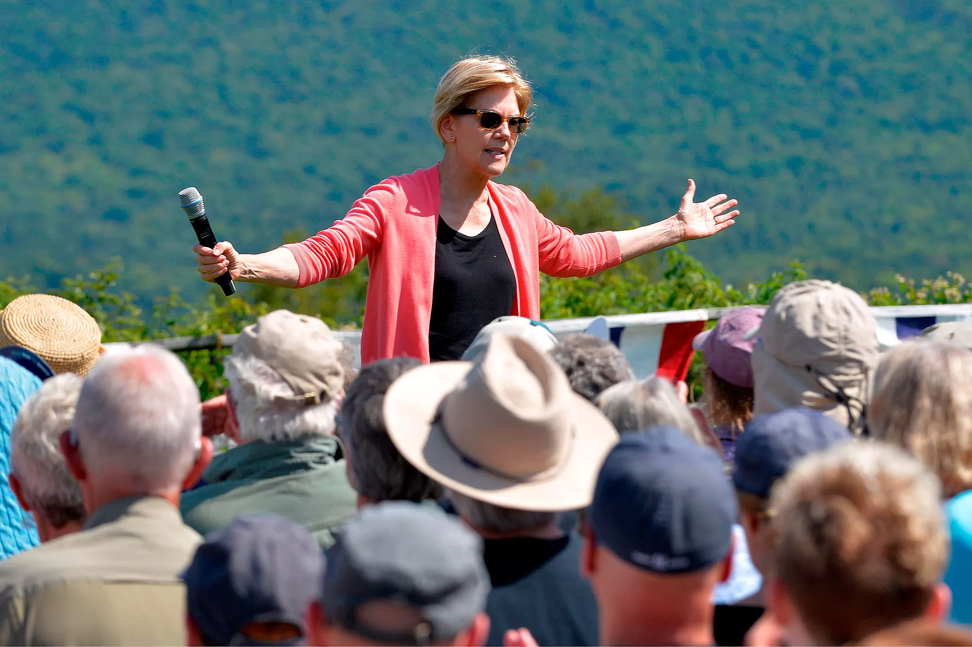Elizabeth Warren speaks to supporters during a campaign stop in Franconia, New Hampshire on Aug.&nbsp;14.&nbsp;