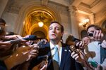 Senator Ted Cruz talks to reporters on Capitol Hill in Washington, on Sept. 25, 2013
