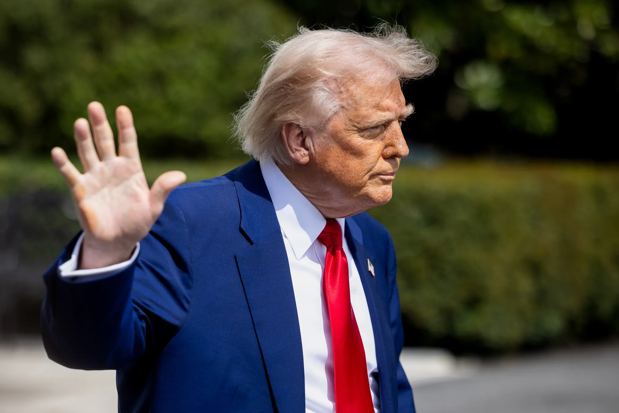 President Trump on the South Lawn of the White House.