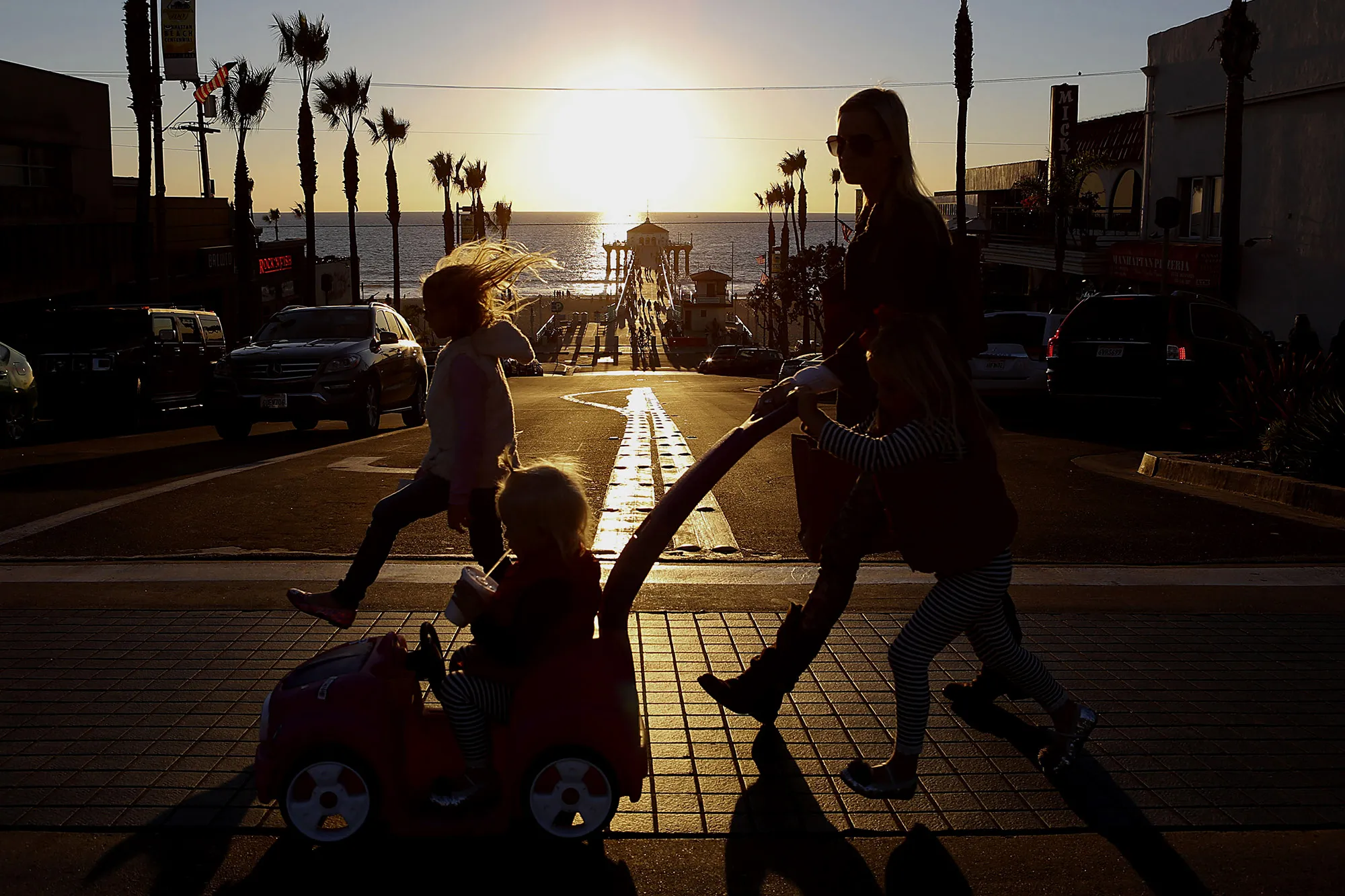 parent mother stroller children
