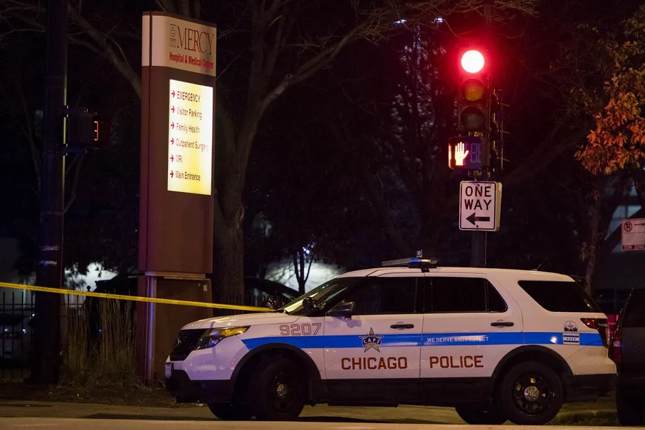 A crime scene in Chicago, 2018.
