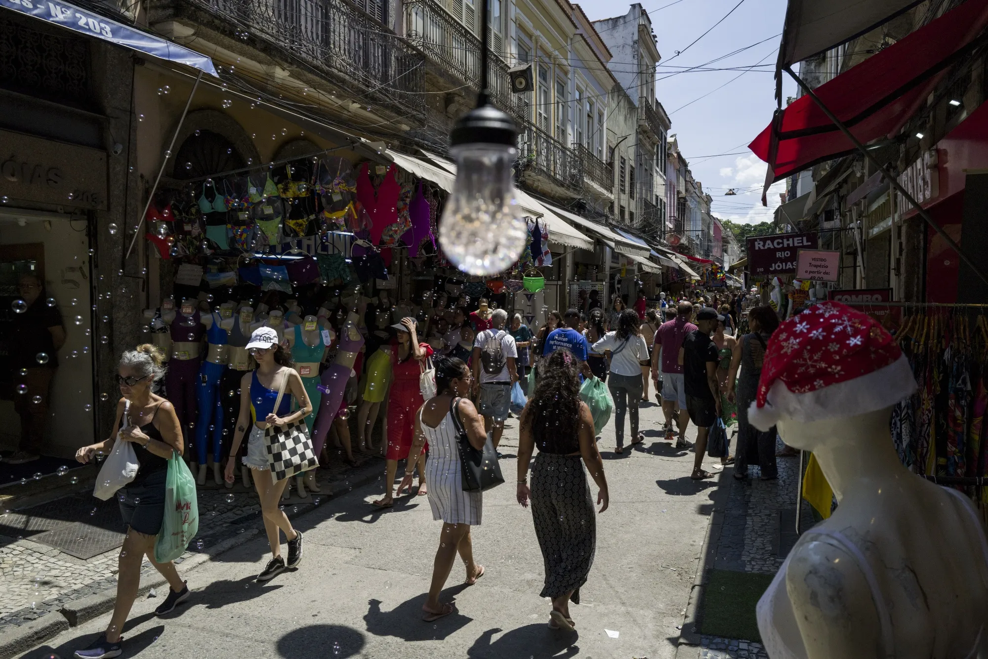 Shoppers at the Saara open-air shopping mall in Rio de Janeiro, Brazil, on&nbsp;Dec. 20.