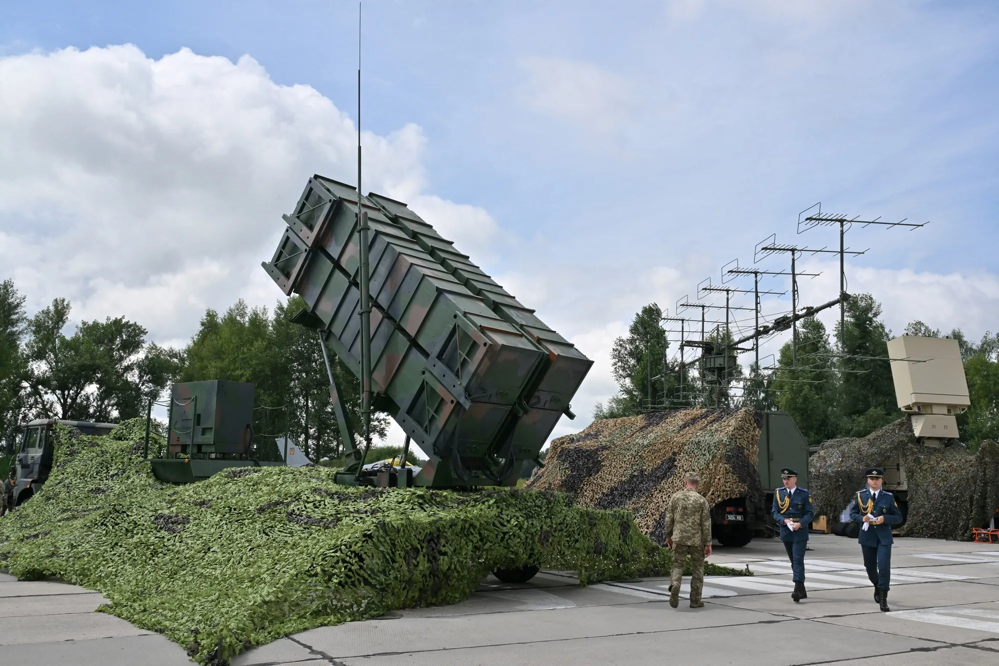 A Patriot air defence system in Ukraine.