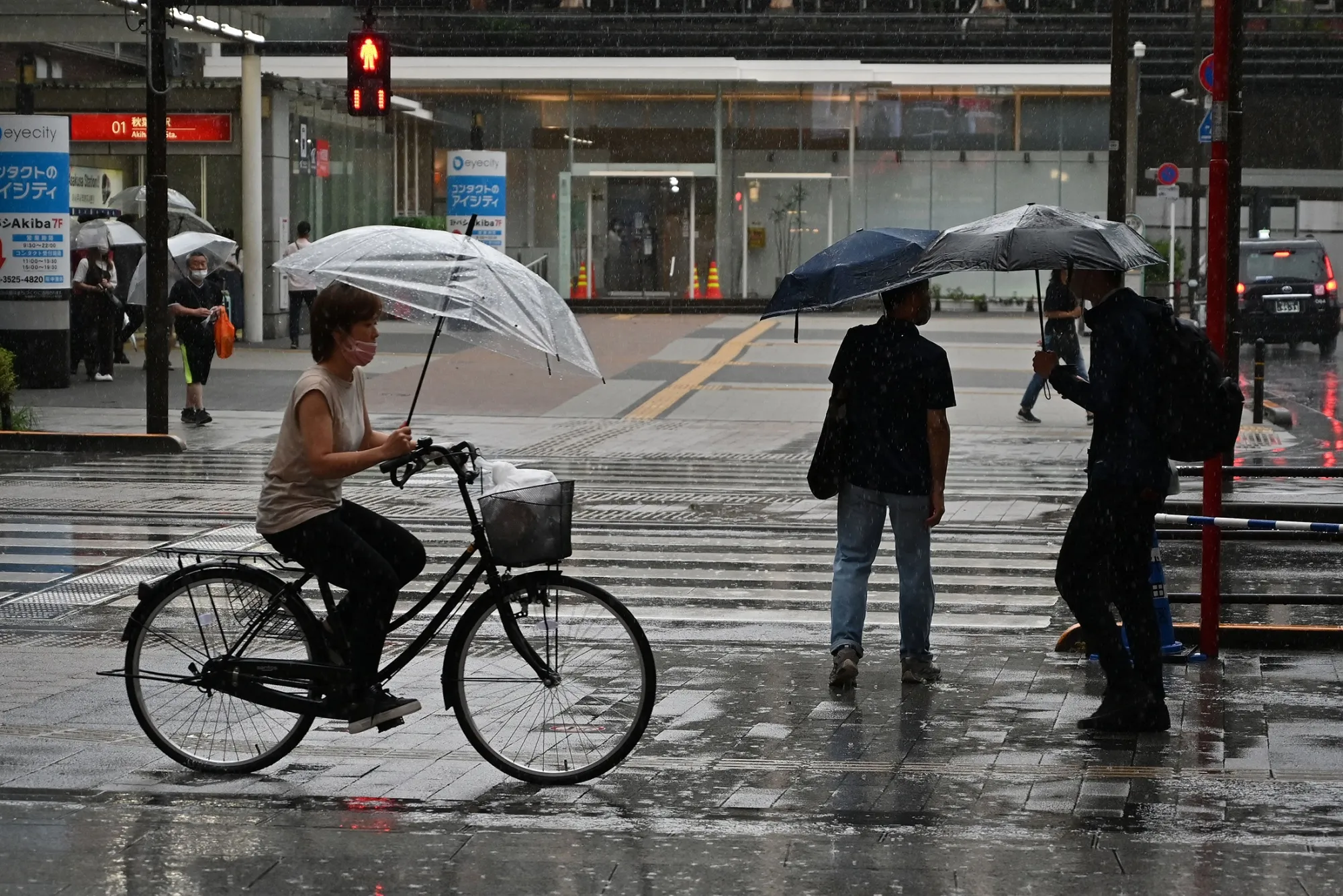 Isolated downpour in the Akihabara district of Tokyo on Aug. 13.