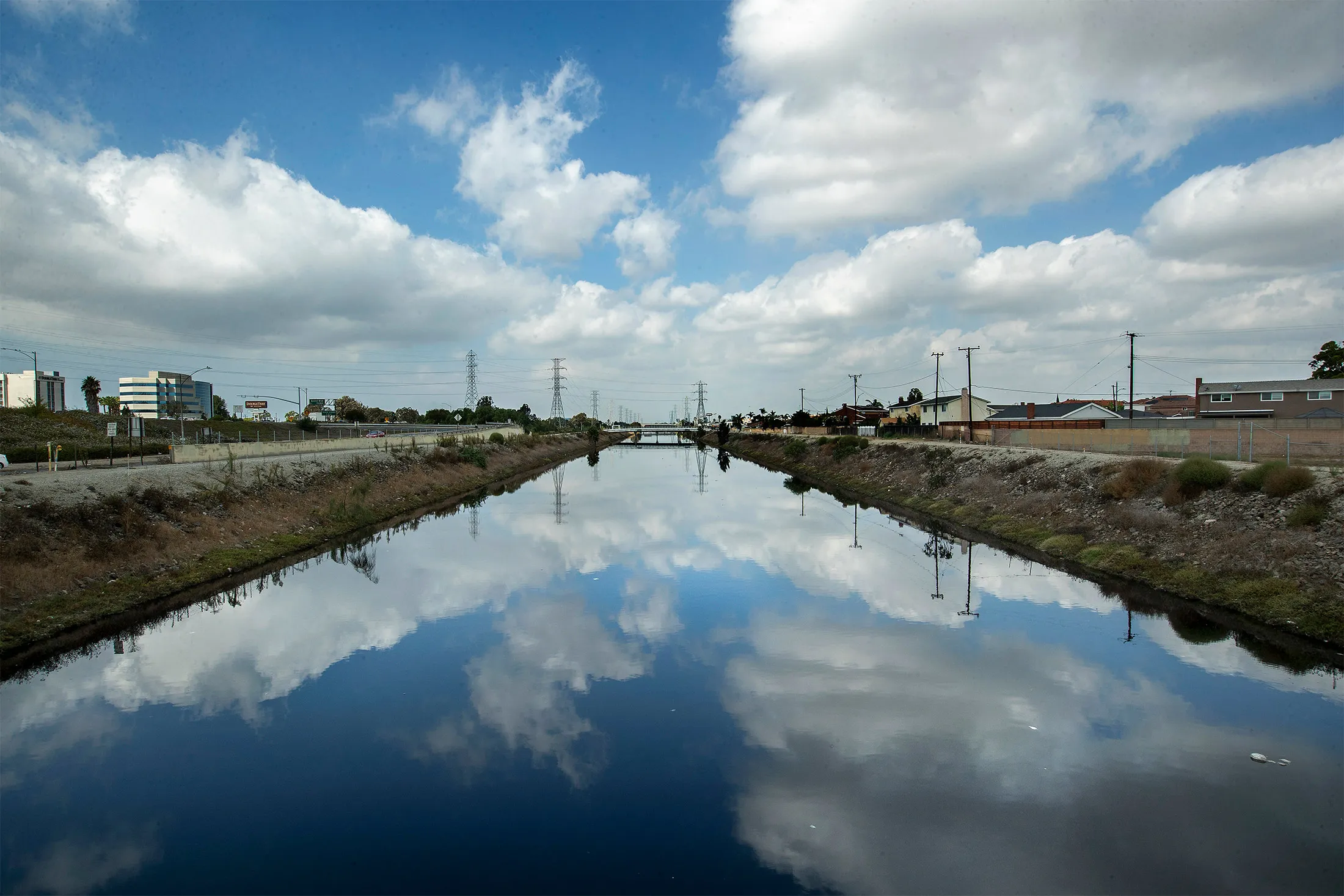 The Dominguez Channel in Carson, California, on Oct. 11. 