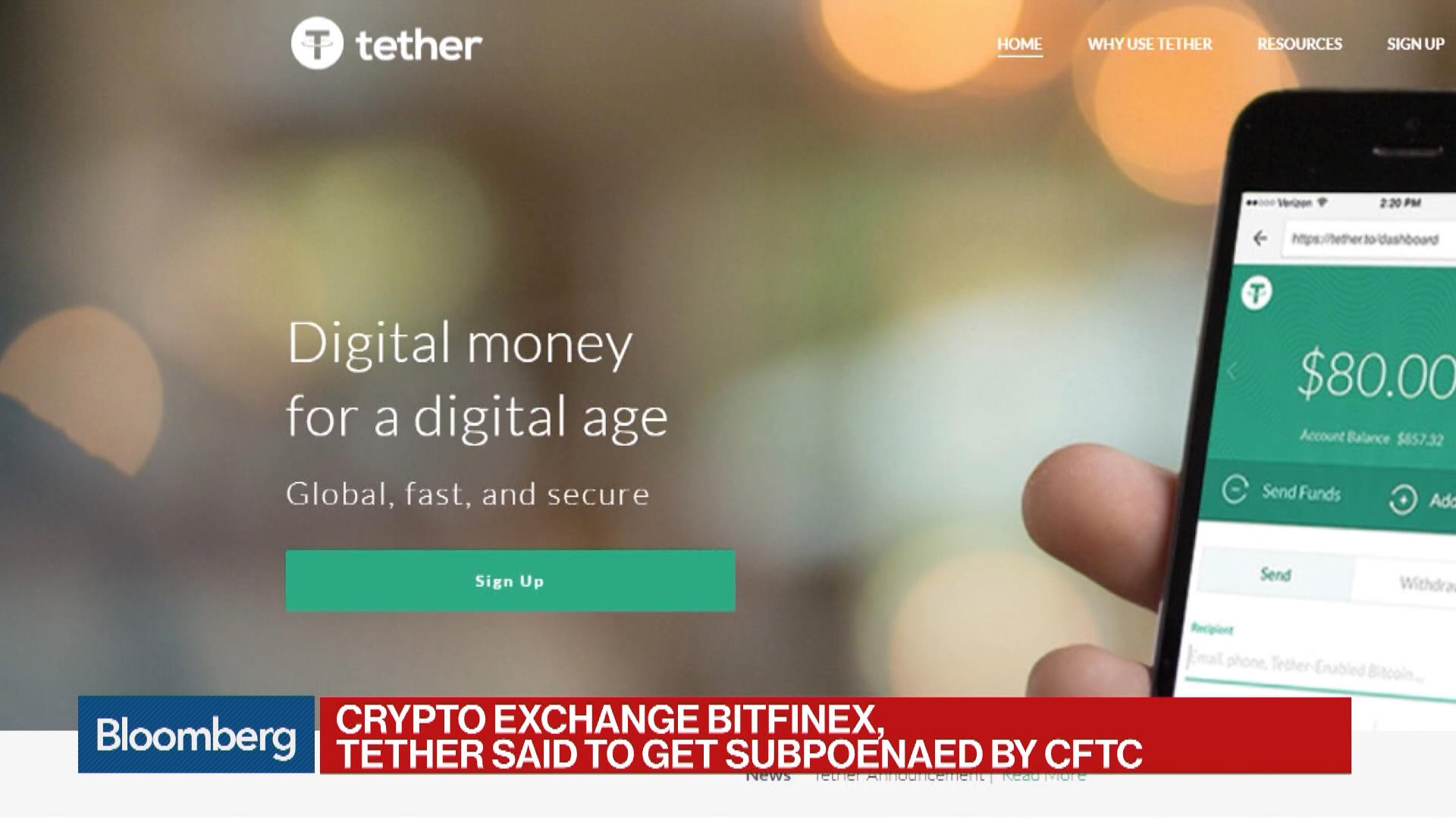 Watch Crypto Exchange Bitfinex, Tether Are Said Subpoenaed by CFTC -  Bloomberg