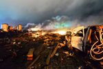 Remains of a fertilizer plant and other buildings and vehicles after the plant exploded in West, Texas