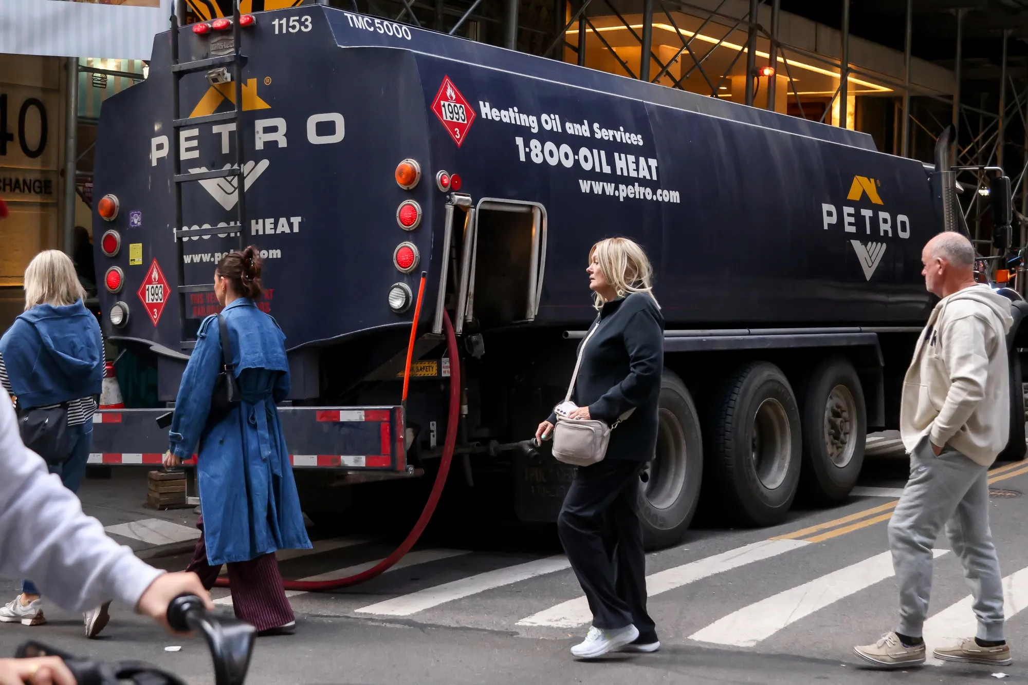 A heating oil truck near the New York Stock Exchange.&nbsp;