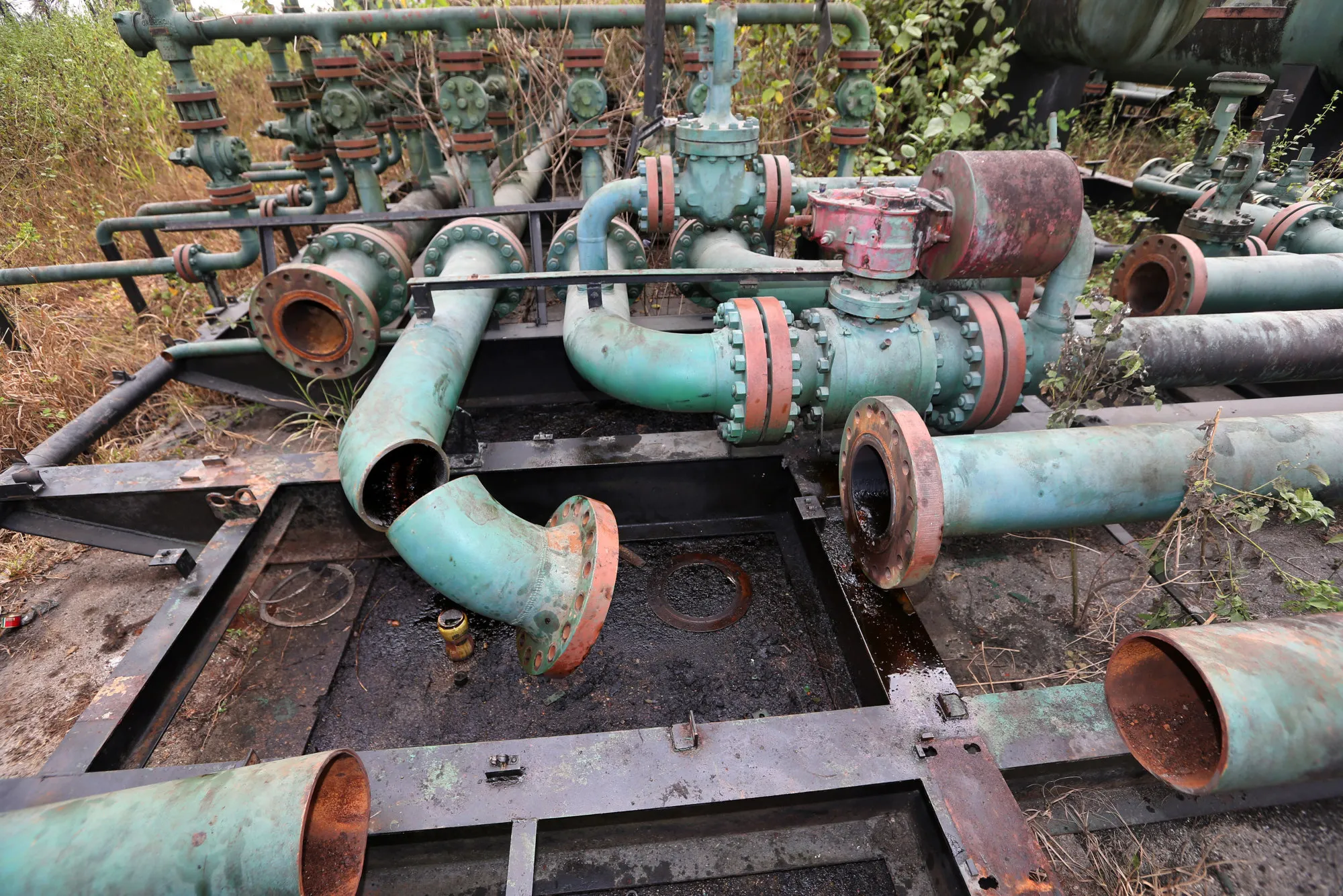 Broken pipework in Nigeria.
