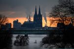 The Cologne Cathedral stands along the Rhine river in Cologne.