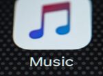 The Apple Music Store application is seen on a portable device in this photo illustration on December 6, 2017.