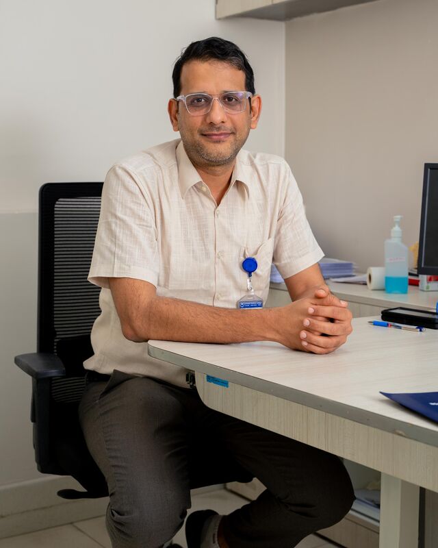 A portrait of Dr. Ashish Singh, head of medical oncology at the Christian Medical College Vellore.