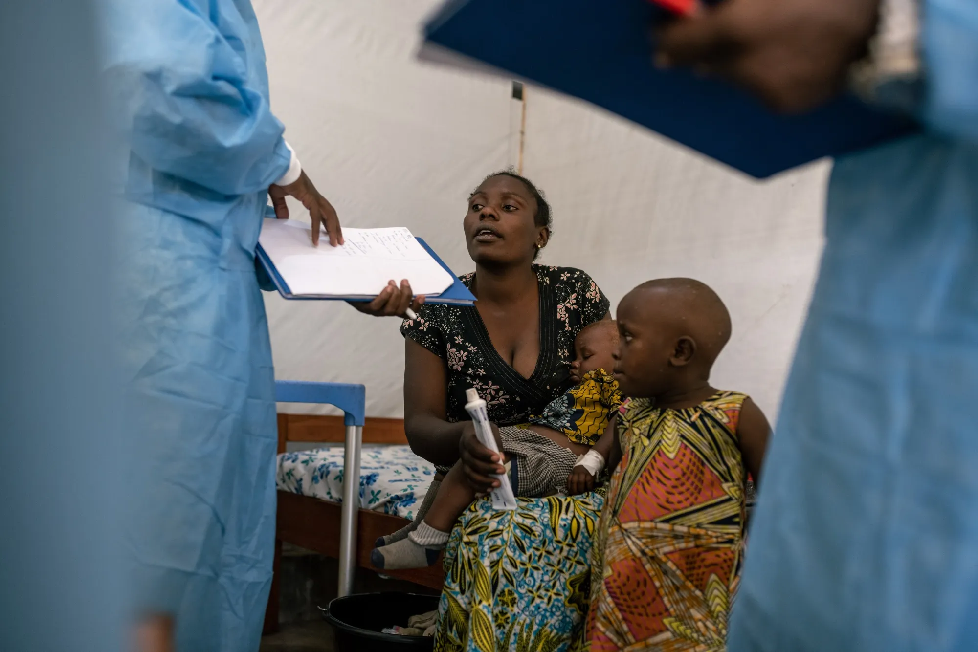 Patients at the Munigi mpox treatment center in North Kivu, Democratic Republic of Congo, on Aug. 17.