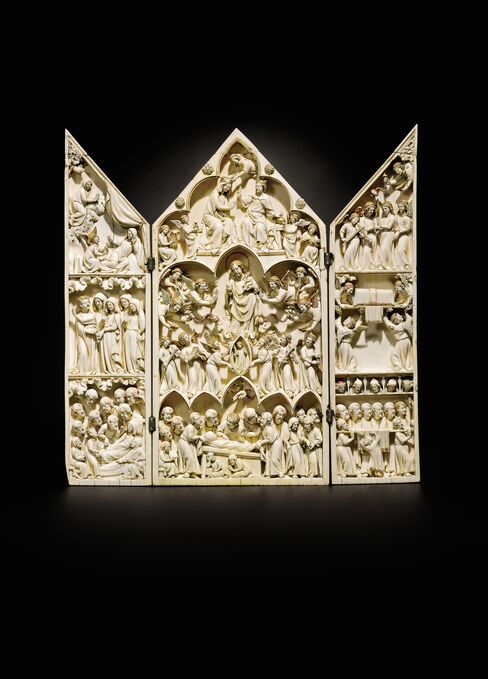14th-Century French Ivory Triptych