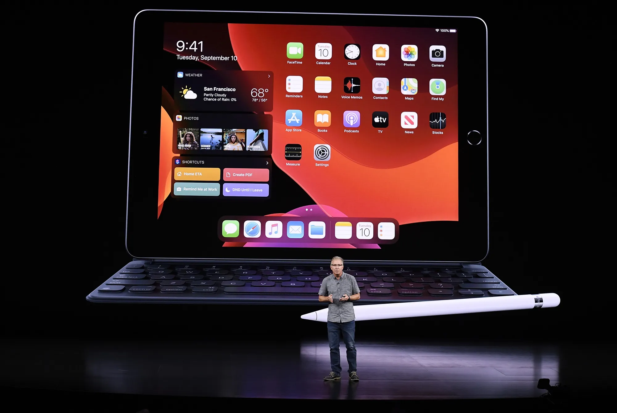Greg Joswiak, vice president of product marketing, talks about the new iPad on Sept. 10.