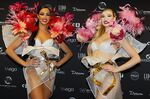 Lido dancers at the Lido cabaret on the Champs-Elysees avenue to take part in the Crystal Globes awards ceremony in Paris, 2016.