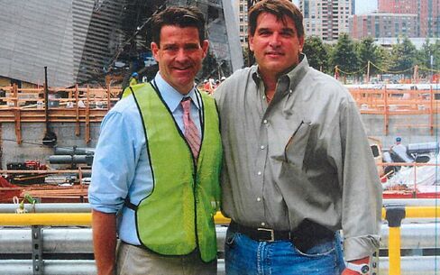 Sokolich, right, with Baroni at the World Trade Center site.
