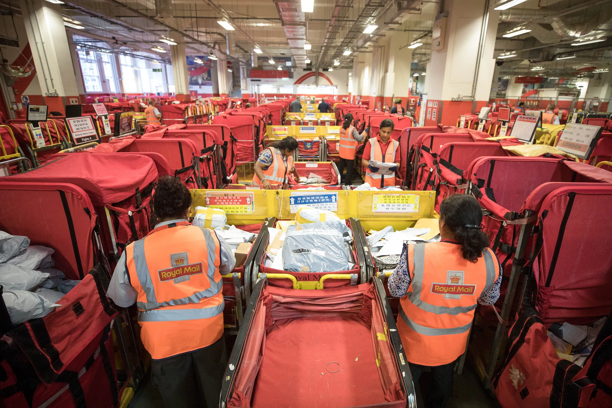 Inside Royal Mail Plc's Mount Pleasant Post Sorting Office