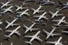 Boeing 737 Max jets parked near Boeing Field in Seattle, Washington.