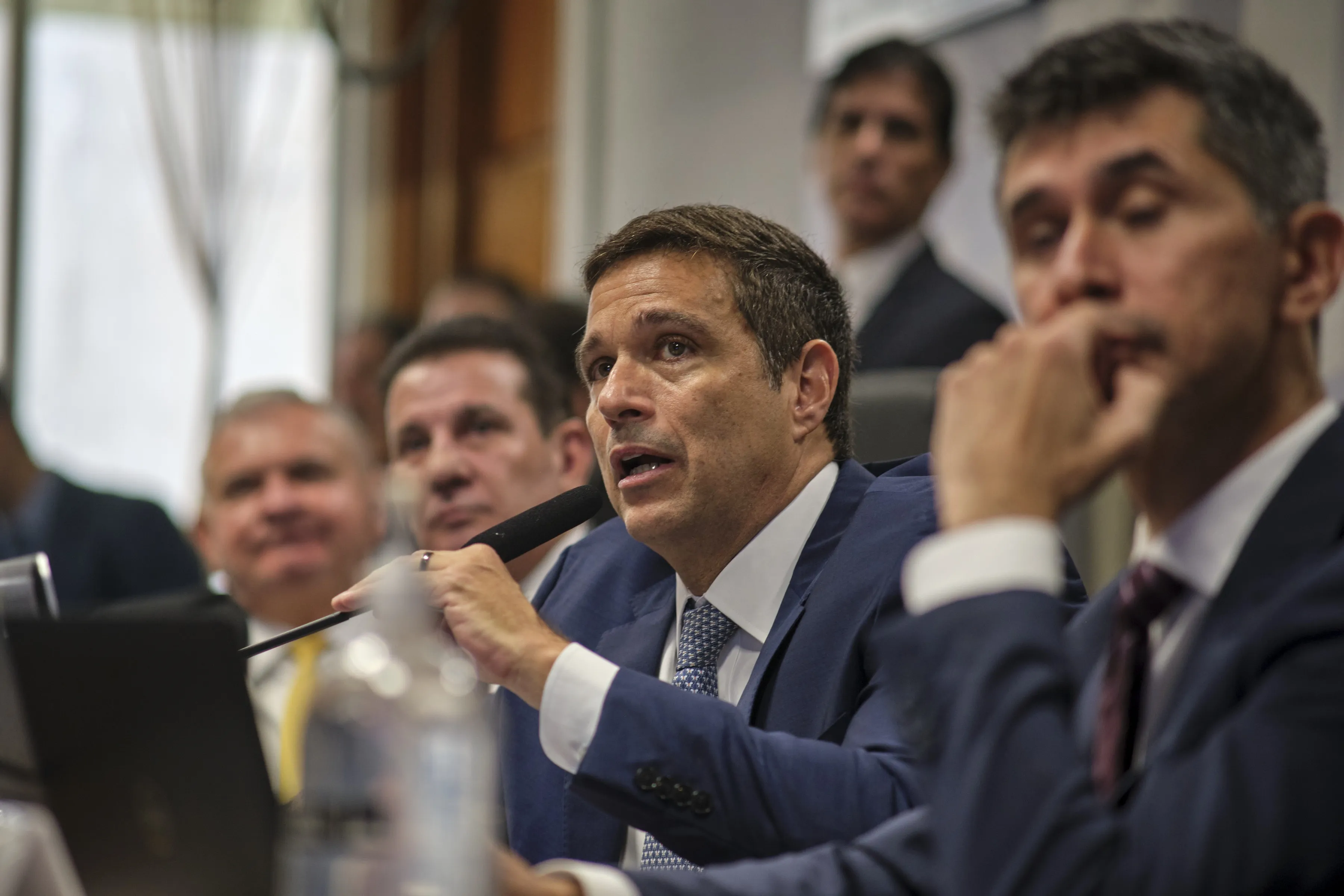 Roberto Campos Neto, Brazil’s Central Bank president, speaks during a hearing of the Senates Economic Affairs Committee (CAE) at the National Congress in Brasilia, Brazil, on Tuesday, April 25, 2023. 