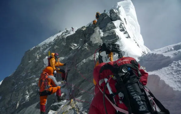 Too many climbers are trying to summit at once.
