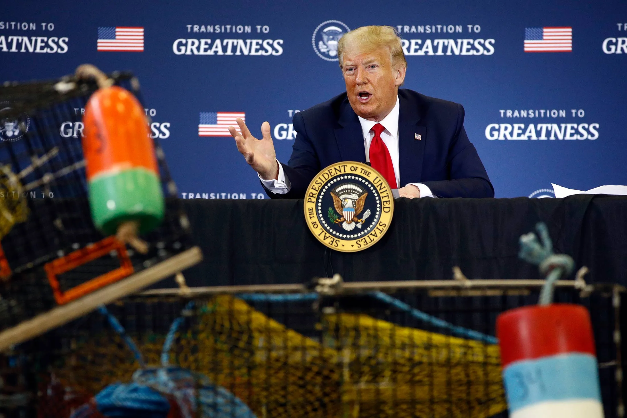 Donald Trump speaks&nbsp;in Bangor, Maine on June 5.