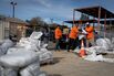 LA County Workers Distribute Sand Bags in Altadena