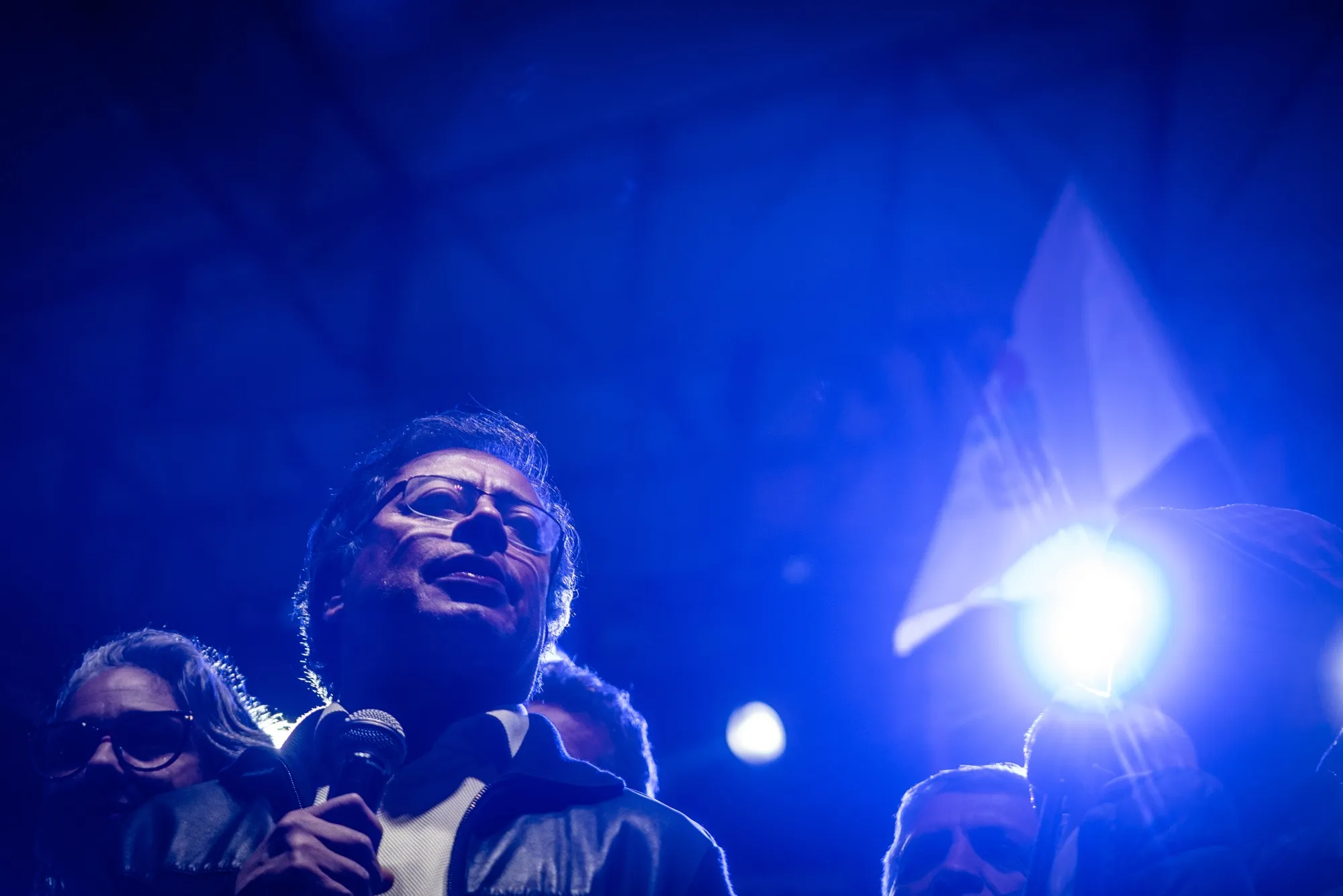 Gustavo Petro during a campaign rally in Bogota, on March 4.