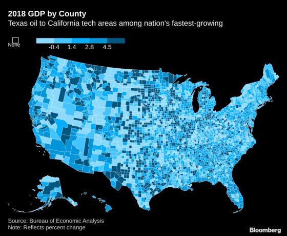 Tech Giants and Oil Drive Fastest GDP Growth Among U.S. Counties