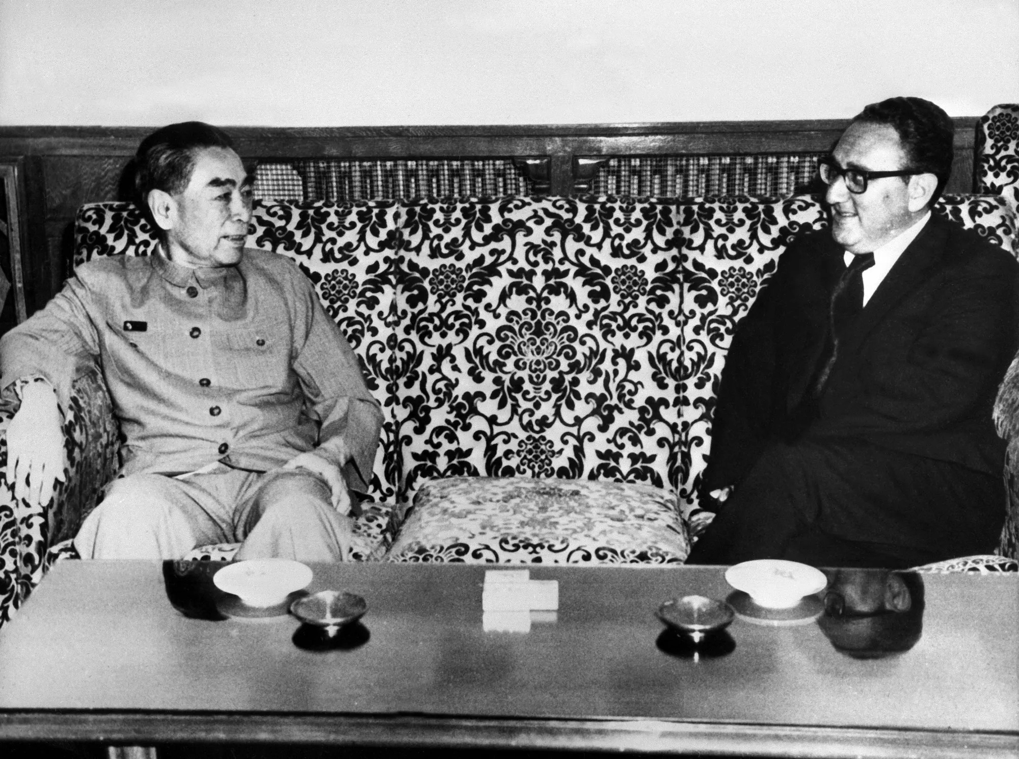 US Special envoy Henry Kissinger meets with Chinese&nbsp;Premier&nbsp;Zhou Enlai in July 1971 in Beijing.&nbsp;