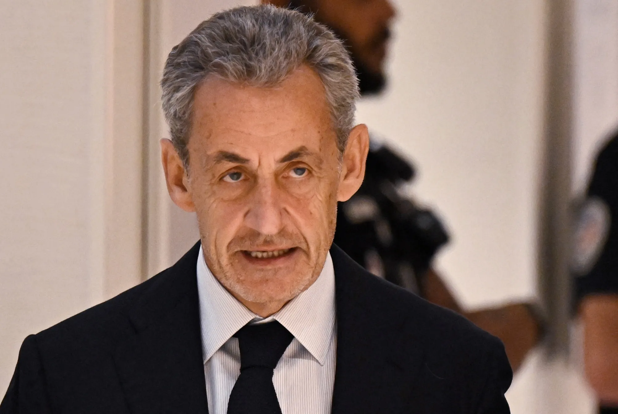 Nicolas Sarkozy arrives at court&nbsp;in Paris, on Sept. 25.