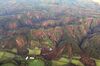 An aerial photo shows landslides that seem to be happened by the earthquake in Atsuma Town, Hokkaido.