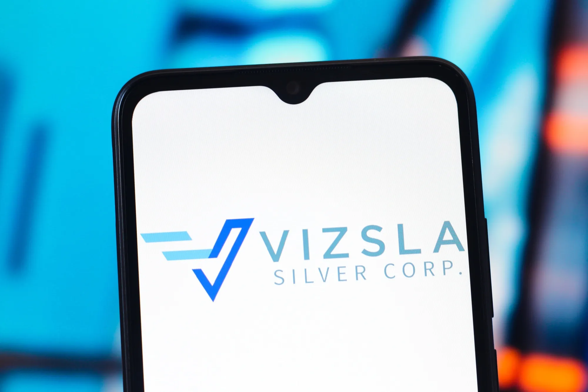 In this photo illustration, the Vizsla Silver Corp. logo is