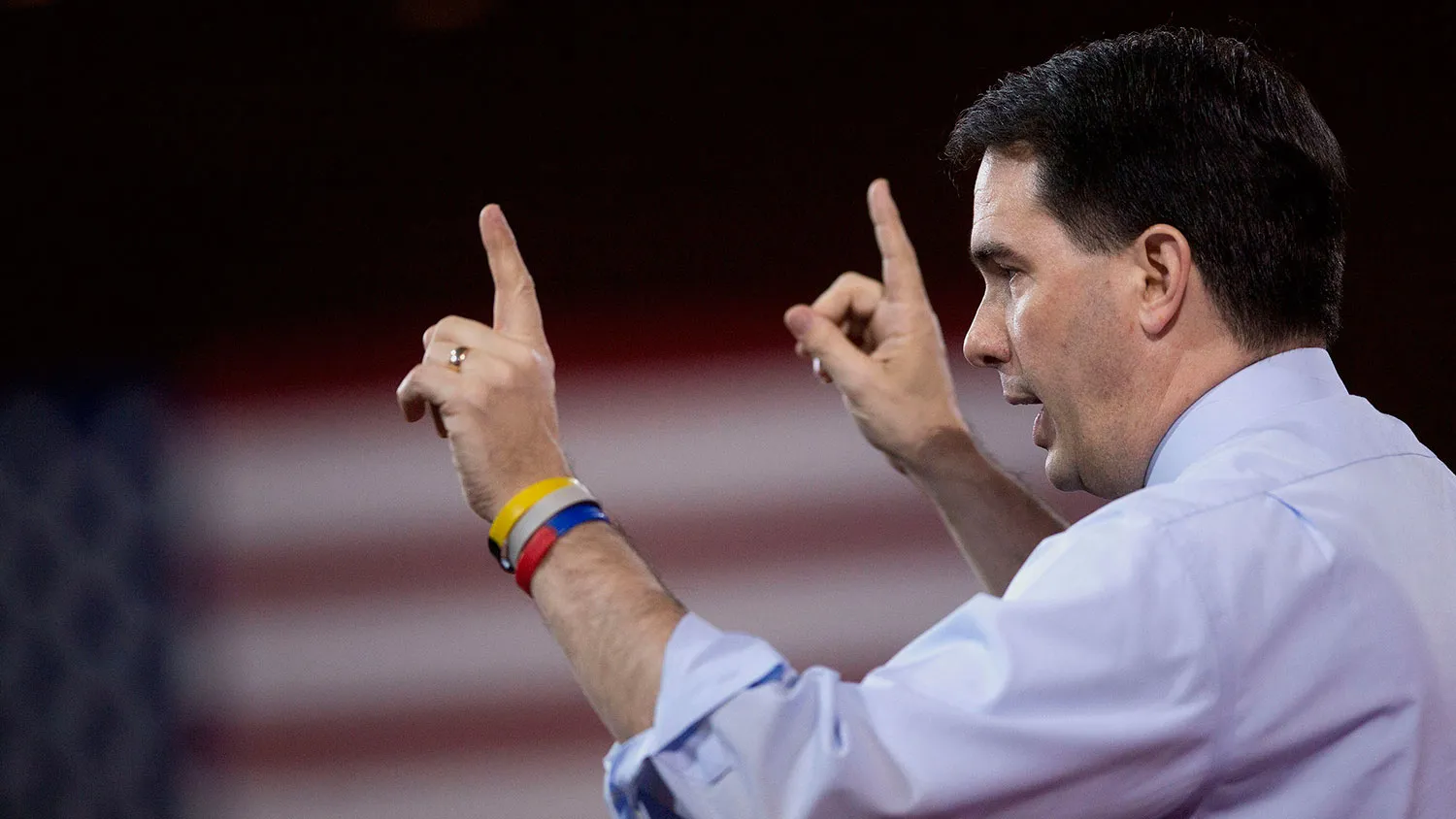 Scott Walker, governor of Wisconsin, speaks during the Conservative Political Action Conference (CPAC) in National Harbor, Maryland, U.S., on Thursday, Feb. 26, 2015.
