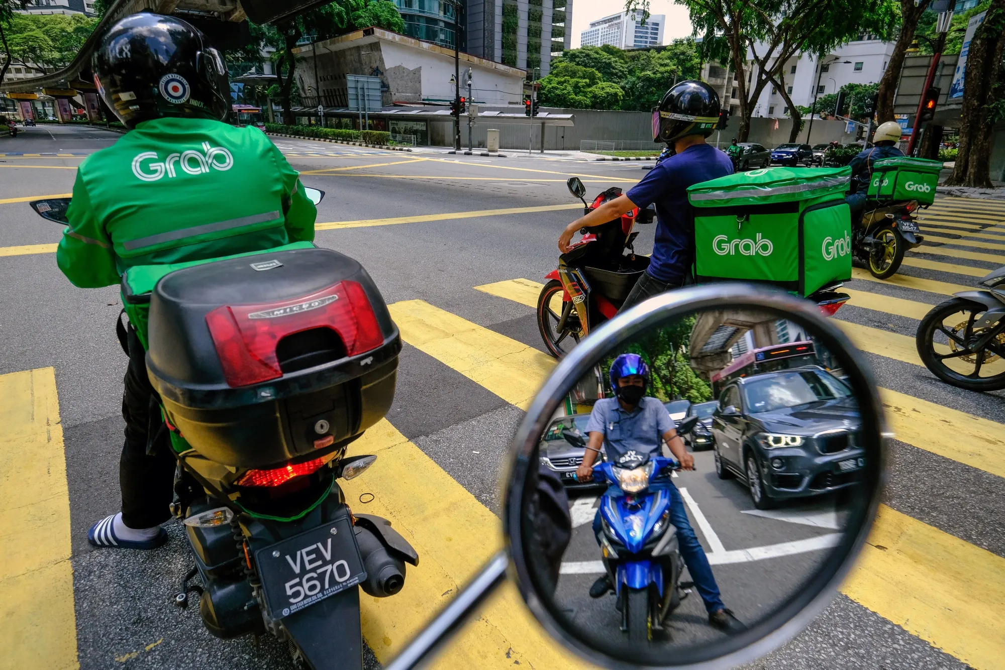 Grab riders in Kuala Lumpur.