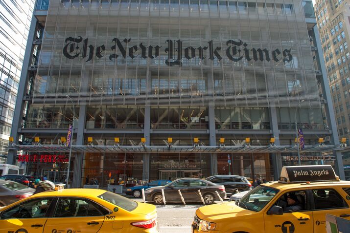 The New York Times Headquarters Ahead Of Earnings Figures 