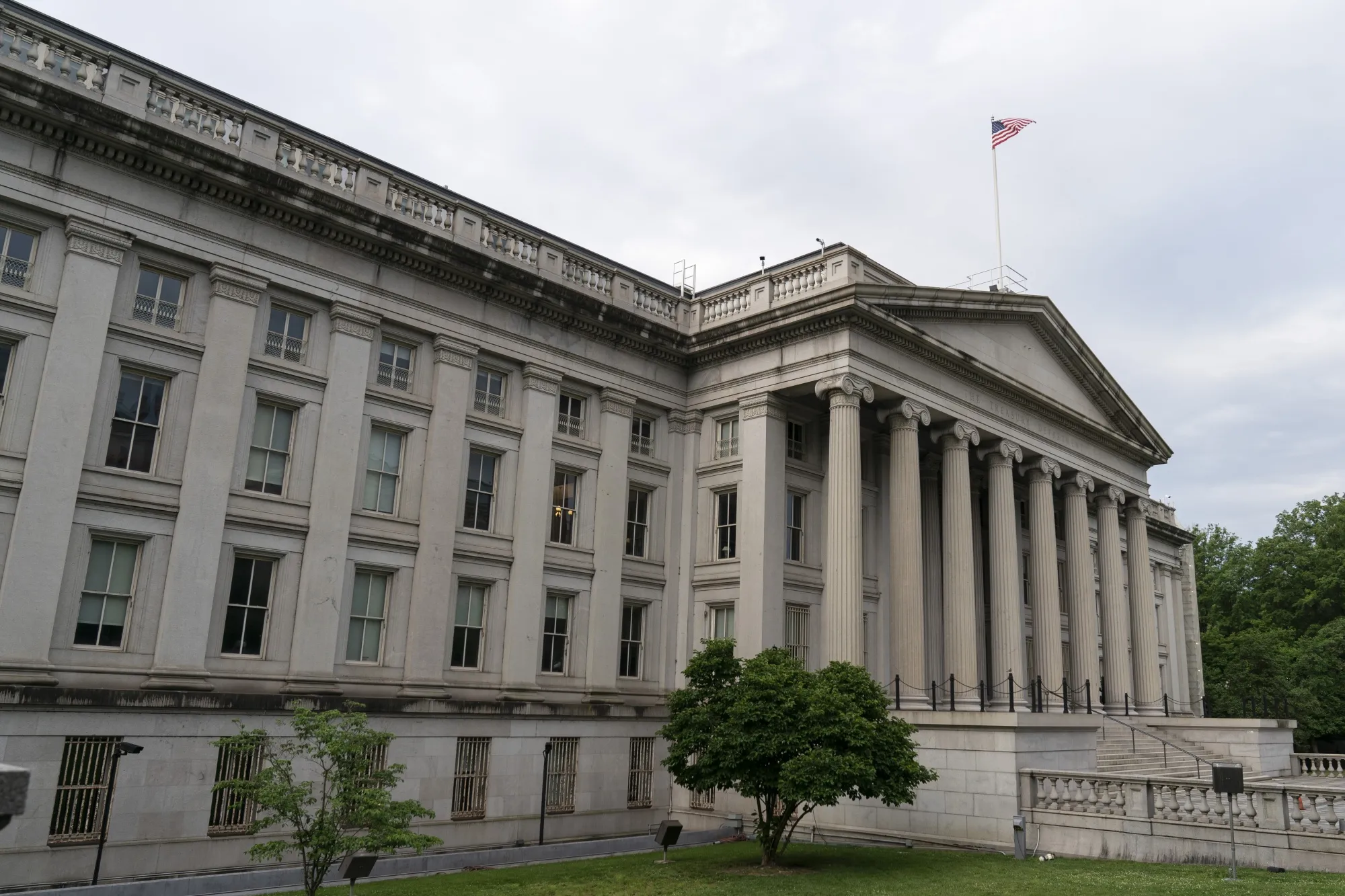 The US Treasury building in Washington, DC.