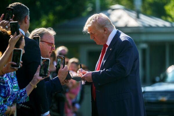 President Trump Departs White House For Scotland