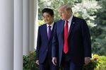 U.S. President Donald Trump, right, and Shinzo Abe, Japan's prime minister, in Washington, D.C., U.S, on Thursday, June 7, 2018.