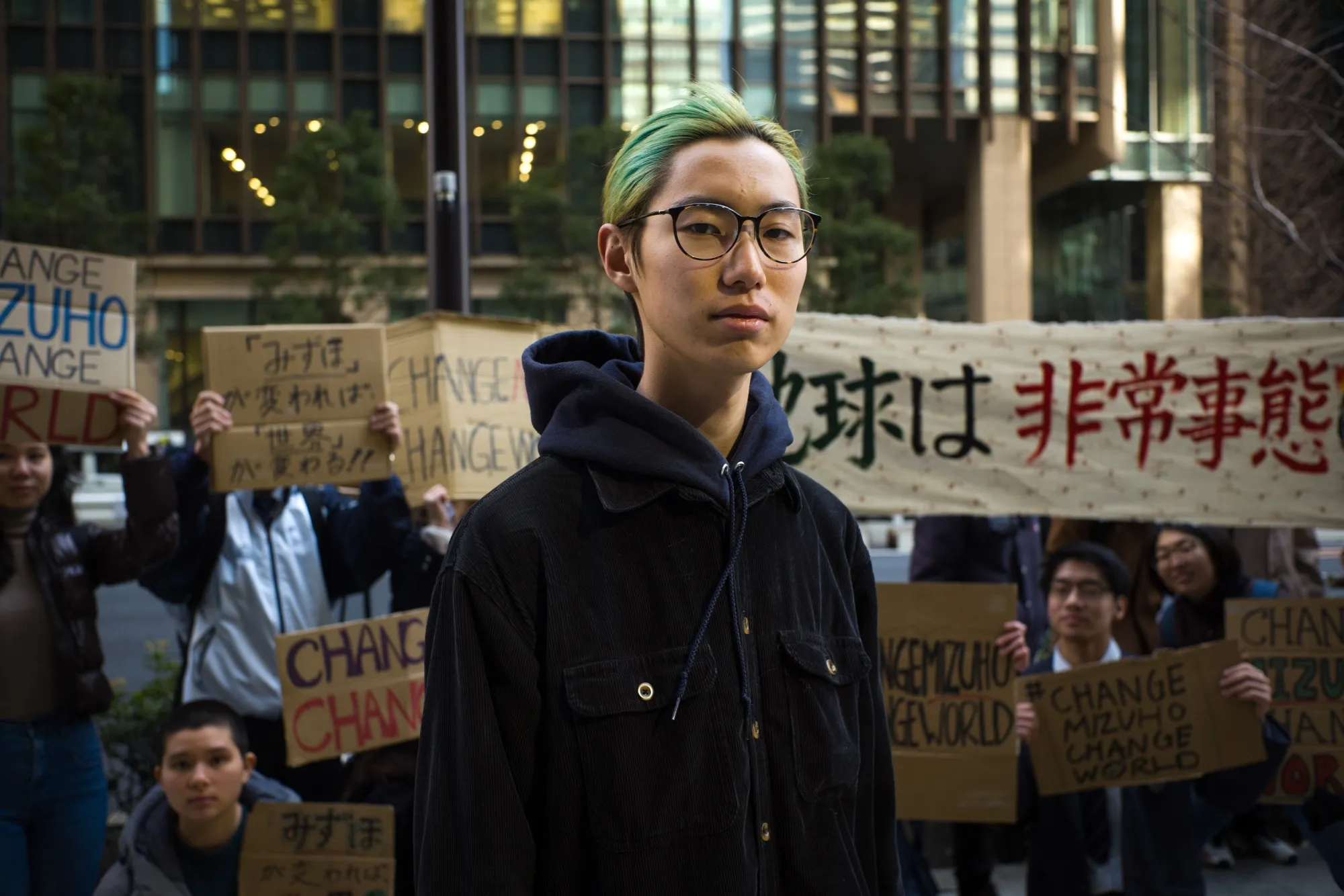 Isao Sakai at a demonstration in Tokyo on March 6.