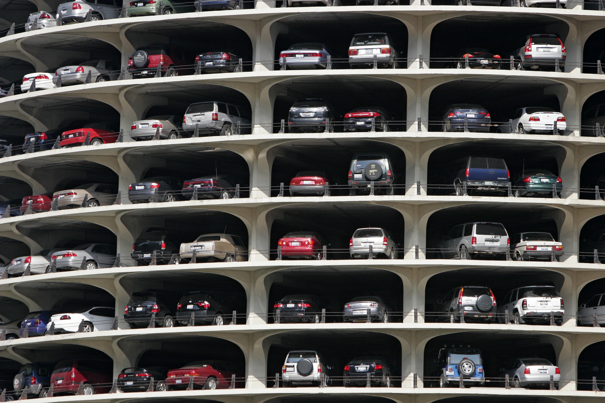 Miami Florida,parking garage,ramp,circle,structure,utilitarian