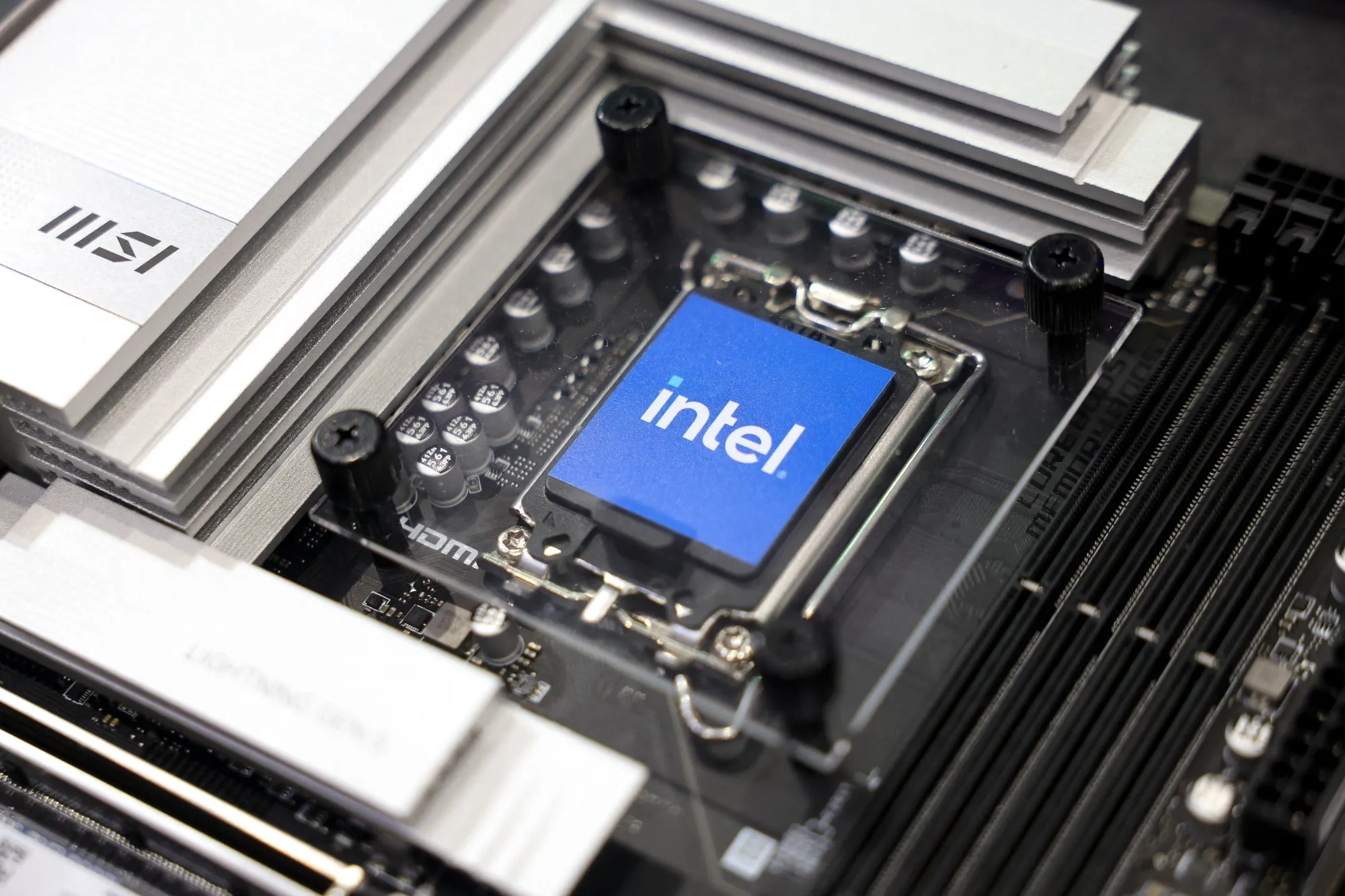 The sample of an Intel chip.