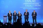 From left, Andrej Babis, Janez Jansa, Viktor Orban, Aleksandar Vucic and Milorad Dodik in Budapest, on Sept. 23. 