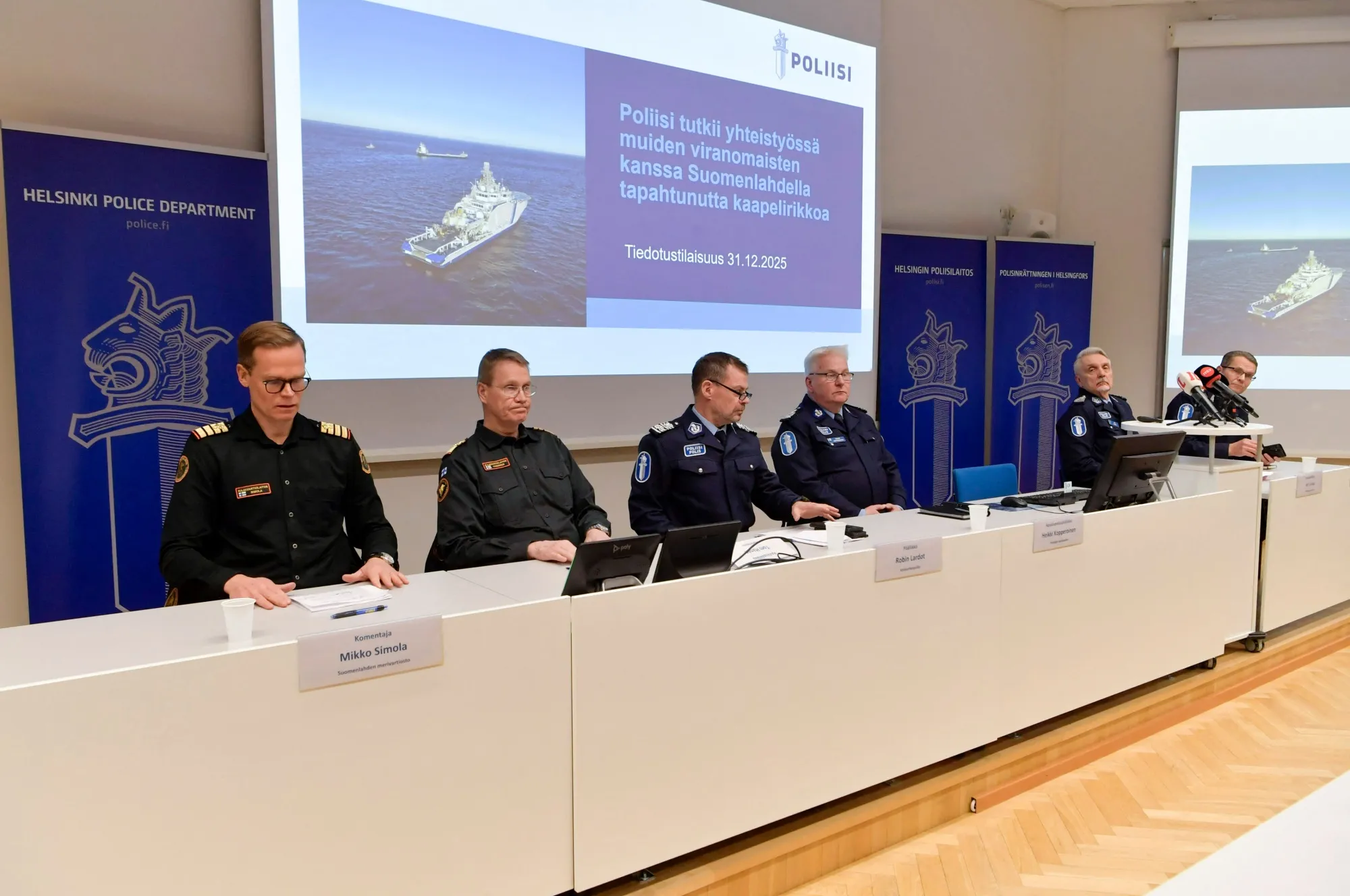 Police chiefs at a news&nbsp;conference in Helsinki,&nbsp;on Dec. 31.&nbsp;