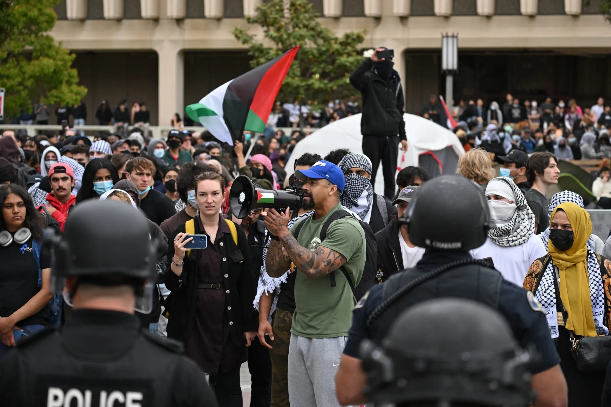 Pro-Palestinian demonstrators at the University of California, Irvine on May 15.